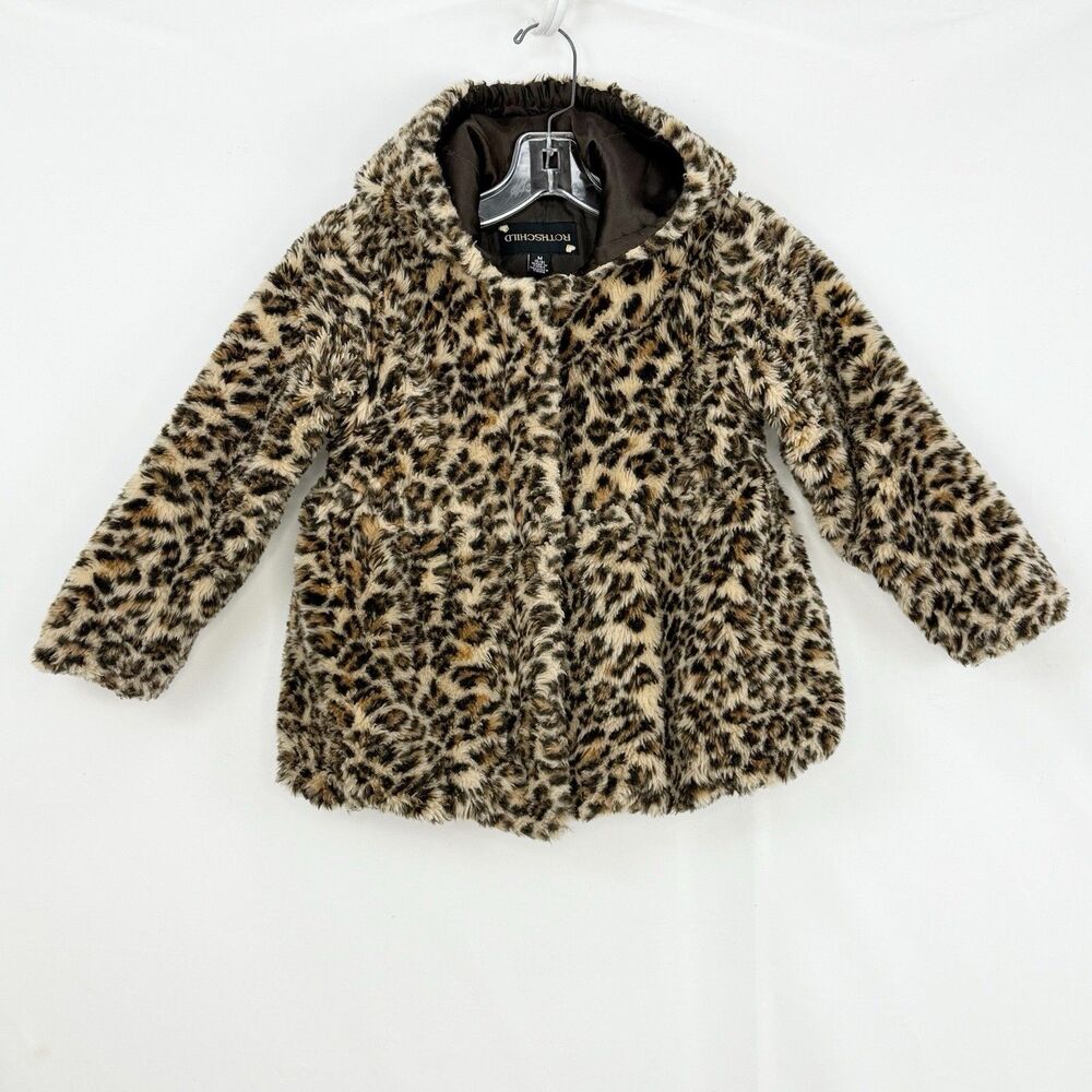 Rothschild Girl’s Leopard Print Faux Fur Jacket Coat, Size M 5/6